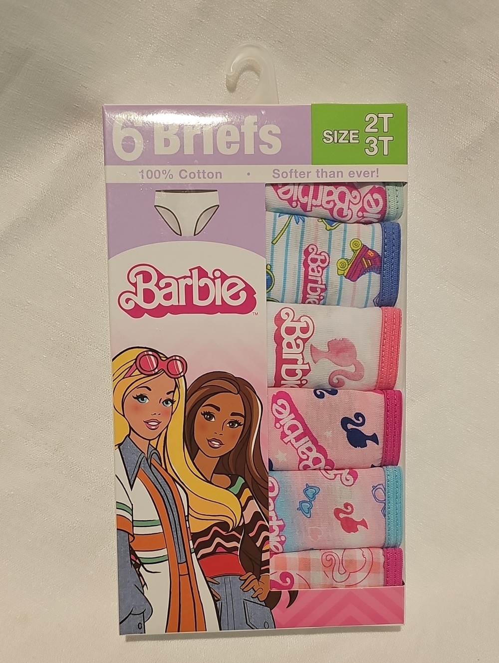 Barbie Character Toddler Girl Briefs Underwear, 6-Pack, Size 2T-3T